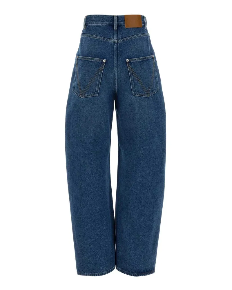 Bottega Veneta Women's Denim Wide-Leg Jeans Mid Blue Exterior: Cotton Blue
