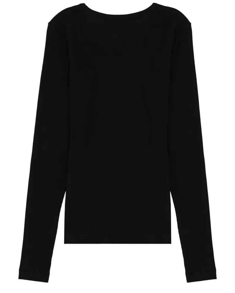 Ganni Cotton-Elastane Long Sleeve Shirt — Gray Gray