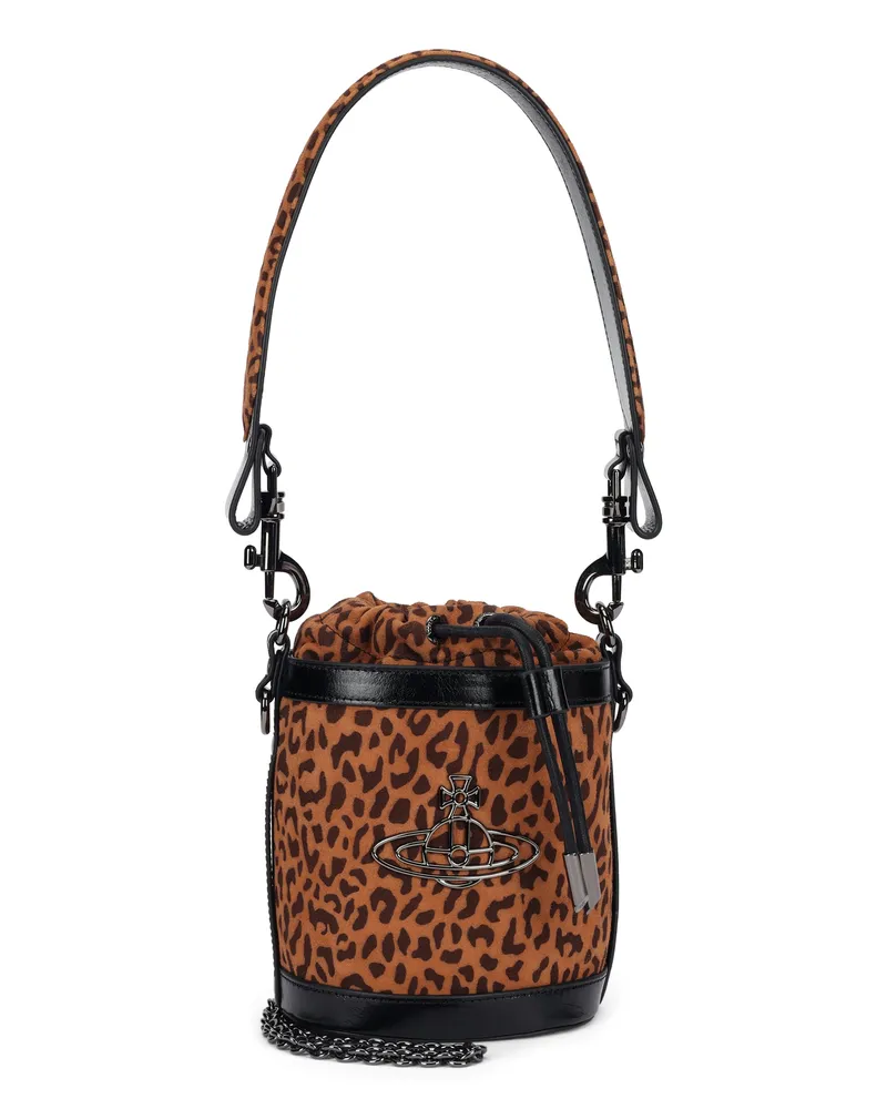 Vivienne Westwood Women's Bucket Bag Daisy Brown Sheep Fur Brown