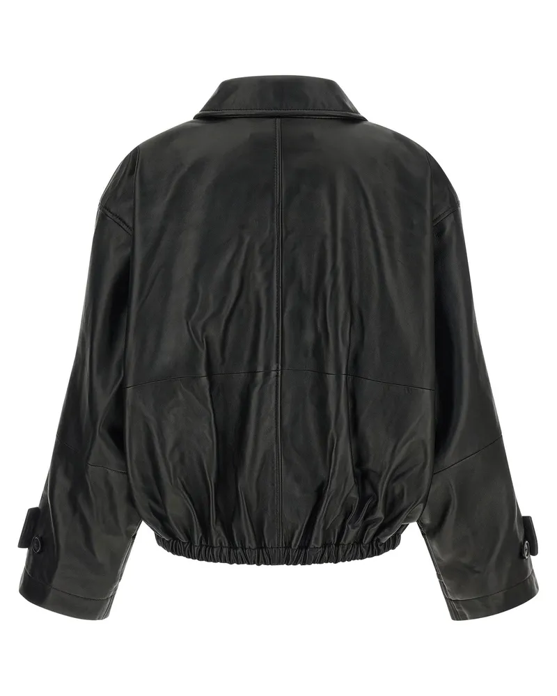 Róhe Leather Blouson Jacket — black Black