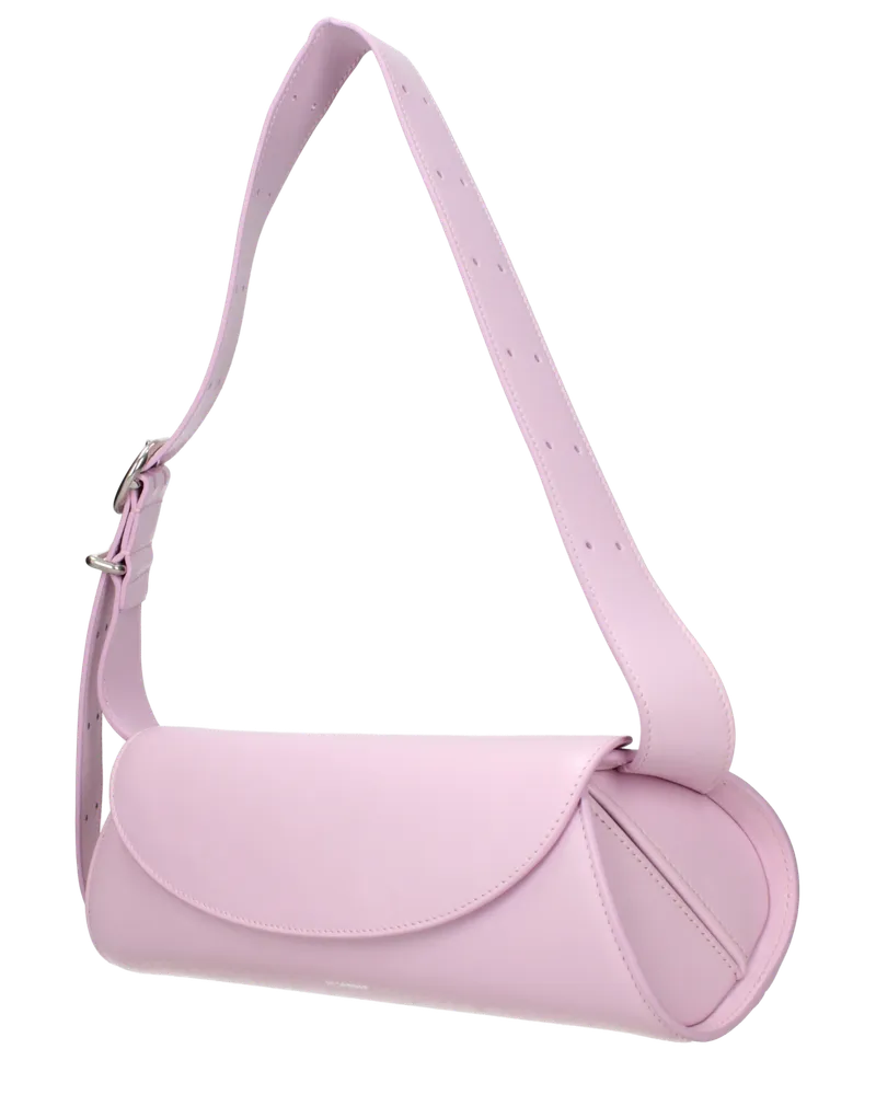 Jil Sander Women's Pink Leather Crossbody Bag Pink