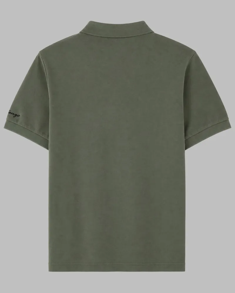 Kenzo Embroidered Jumping Tiger Polo — Green Green