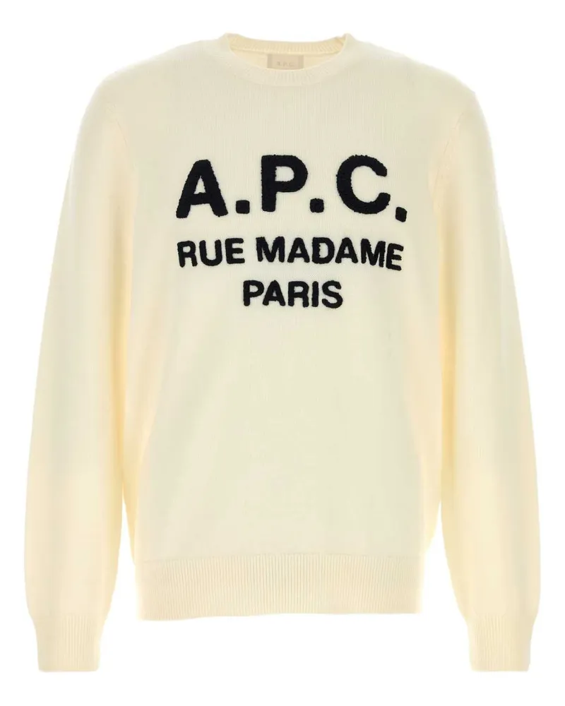 A.P.C. Men Maurice Sweater Cream Virigin Wool Cream