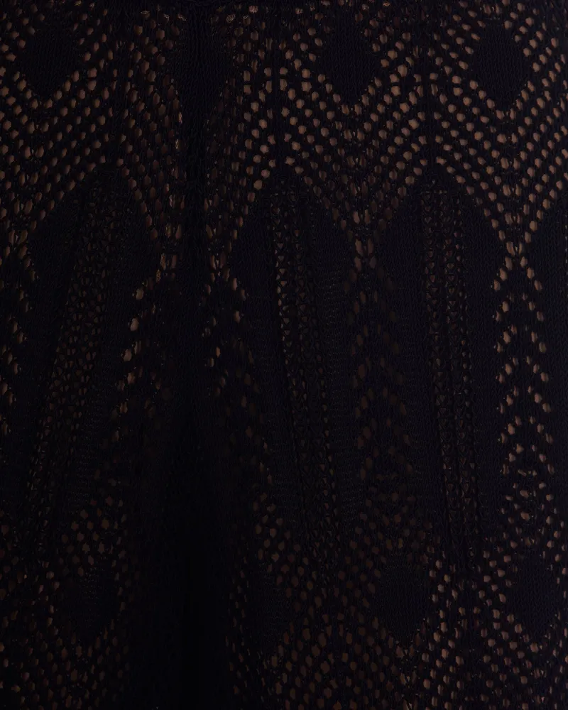 Liu Jo Perforated Knit Trousers — Black 