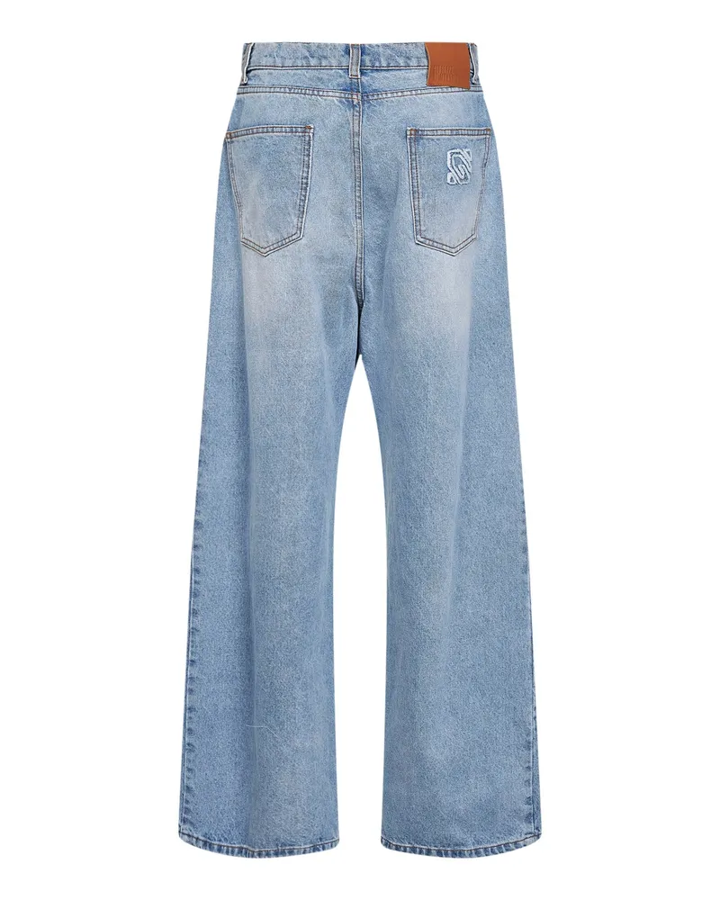 Giuseppe di Morabito Women's Light Blue Denim Baggy Jeans Cotton Blue