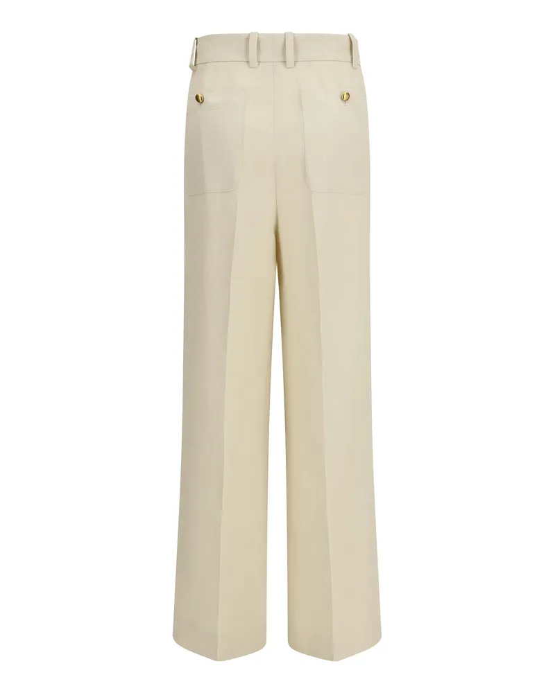 P.A.R.O.S.H. Women's Raisa Pants Sabbia Viscose; Linen Trousers Beige