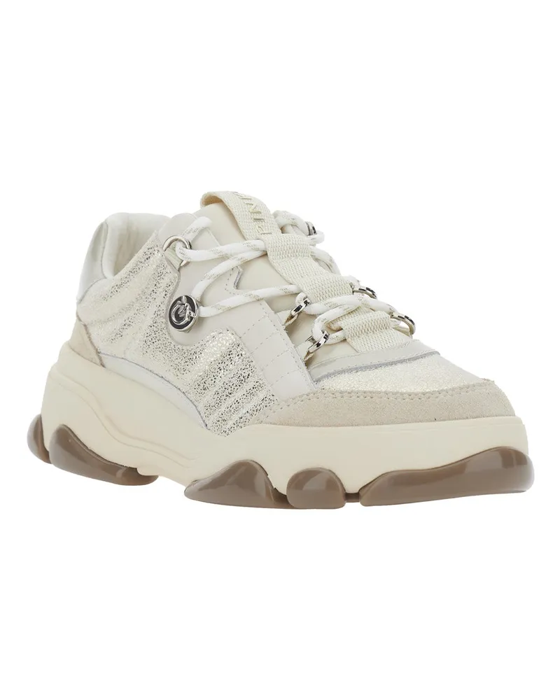 Pinko Women's Sneakers Athena 01 White Suede Cow Leather Trainers White