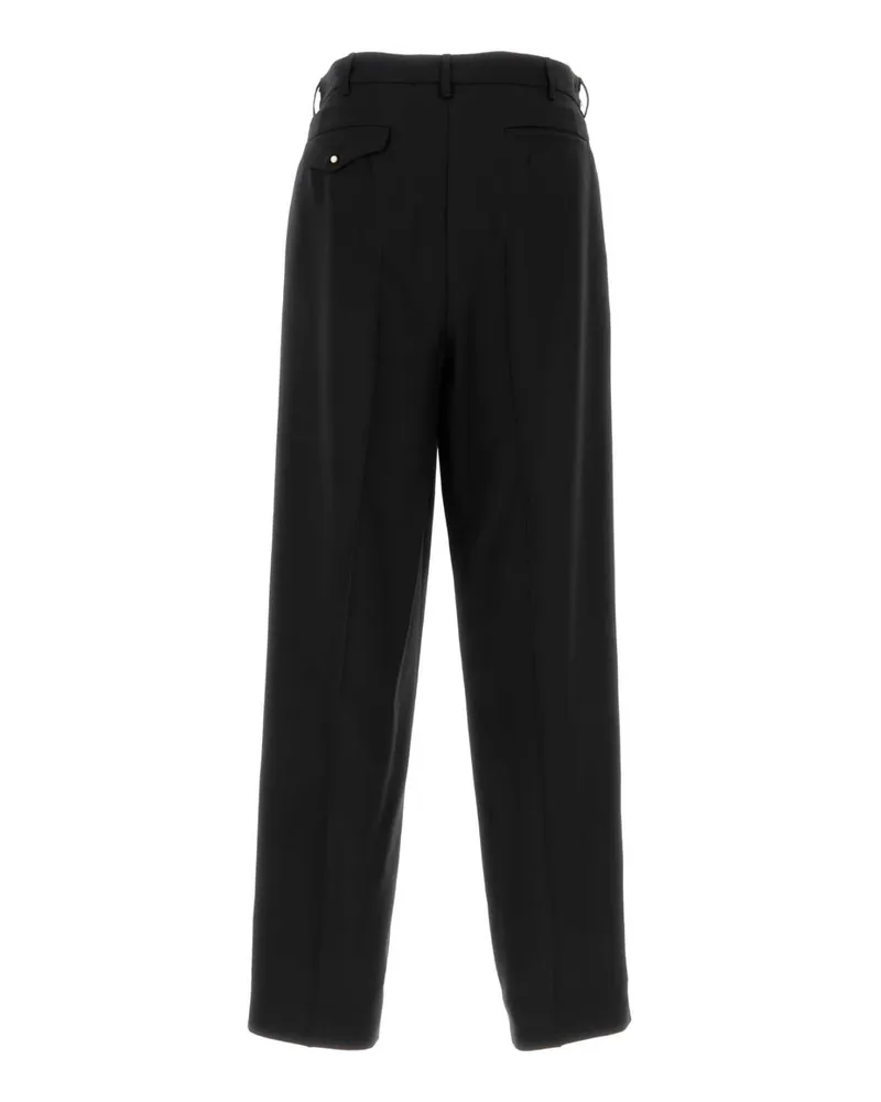 Magliano Men's Black Wool Wide-Leg Pant Exterior: Virgin Pantaloni Black