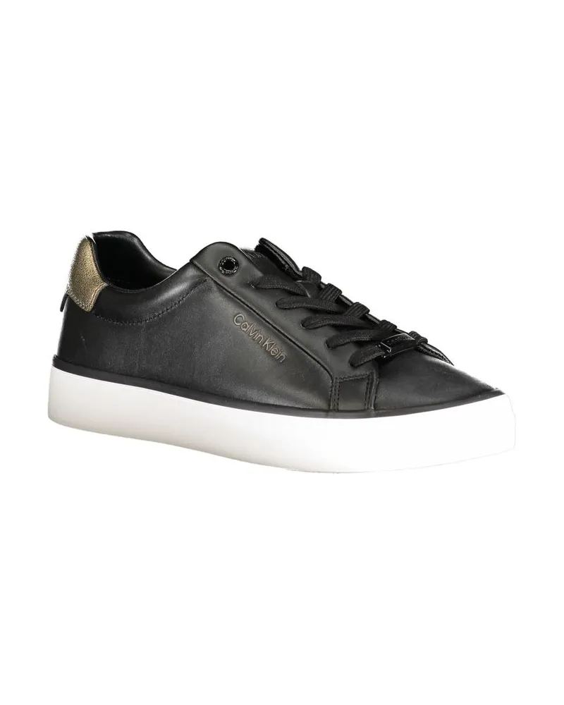 Calvin Klein Leather and Polyurethane Sneaker — Black Black