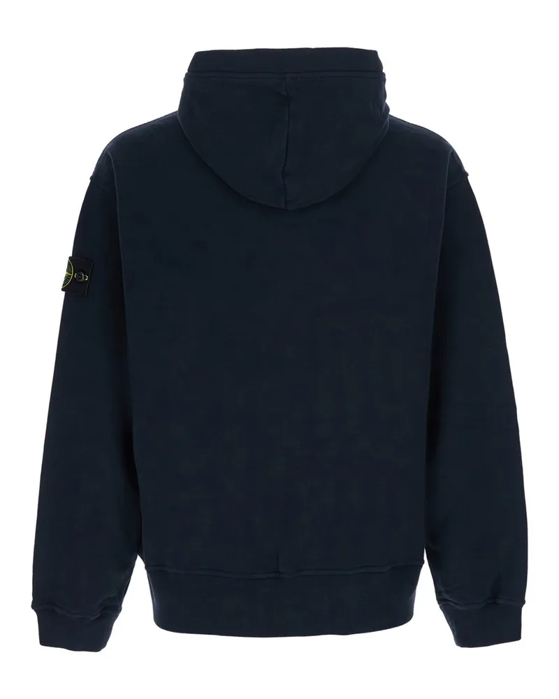 Stone Island Men's Hooded Sweatshirt Blue Cotton Sweatshirts Sweater Navy