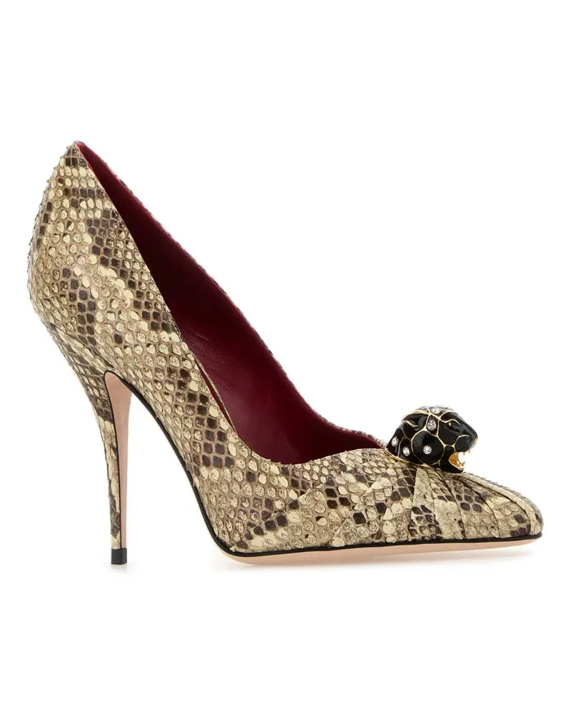 Valentino Garavani Women's Multicolor Leather Pumps Crema Scarpe Con Tacco Gold