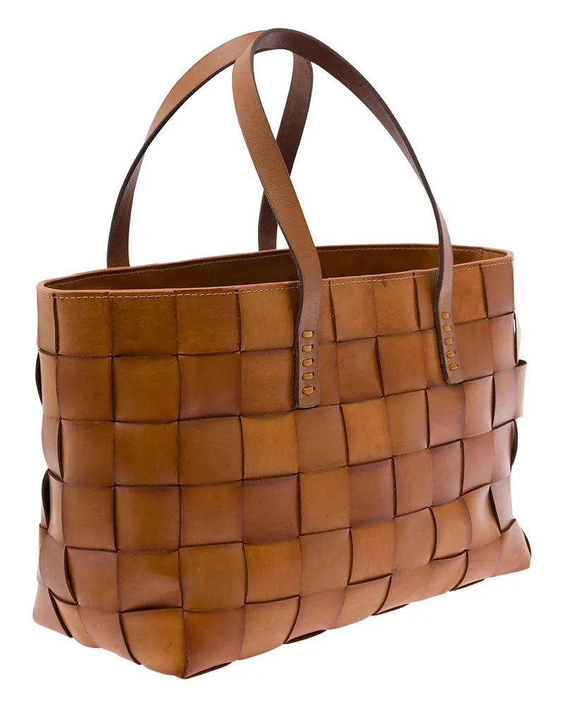 Dragon Diffusion Woven Calf Leather Tote Bag — Beige Beige