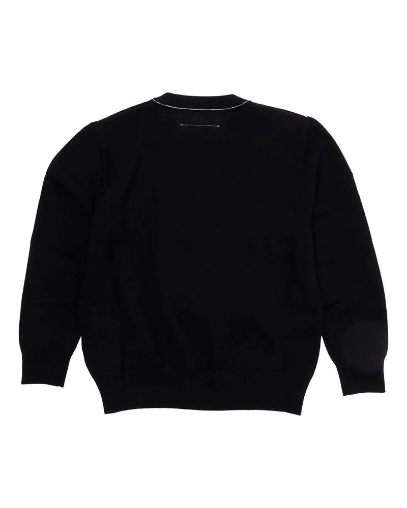 Maison Margiela Boys' Sweater M61025 Wool-Blend Black Tops Top Black
