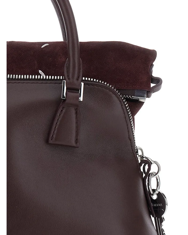 Maison Margiela Calf Leather Top Handle Bag — Burgundy Burgundy