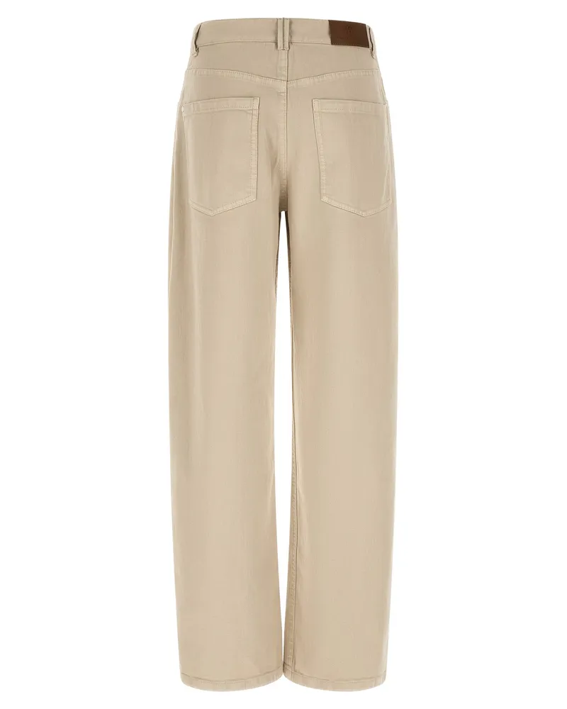 Brunello Cucinelli Women's Beige Cotton Relaxed Fit Jeans Clothing Beige