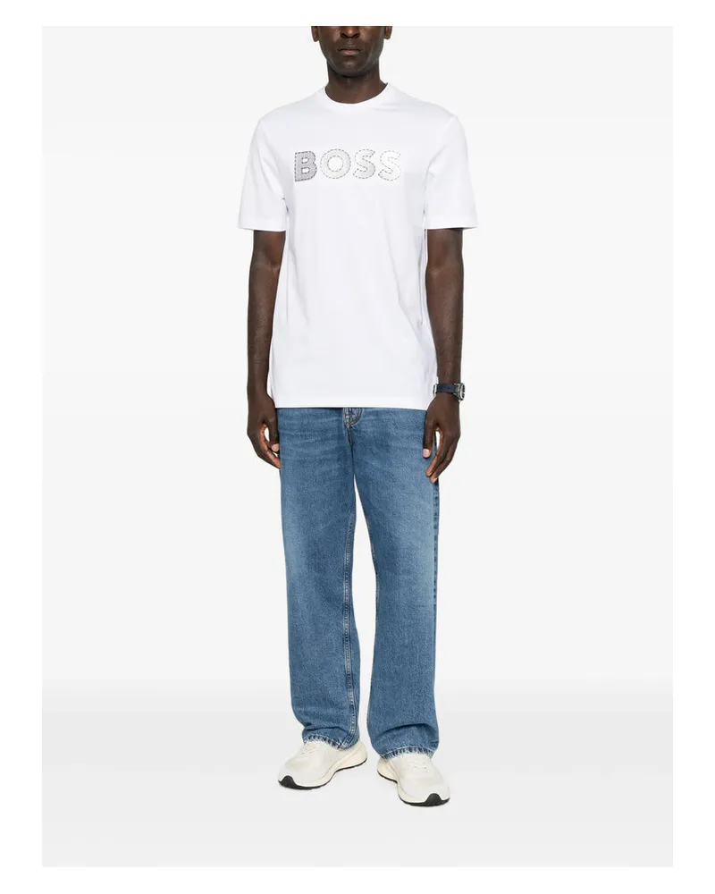 HUGO BOSS Logo-Patched Cotton T-Shirt — White White