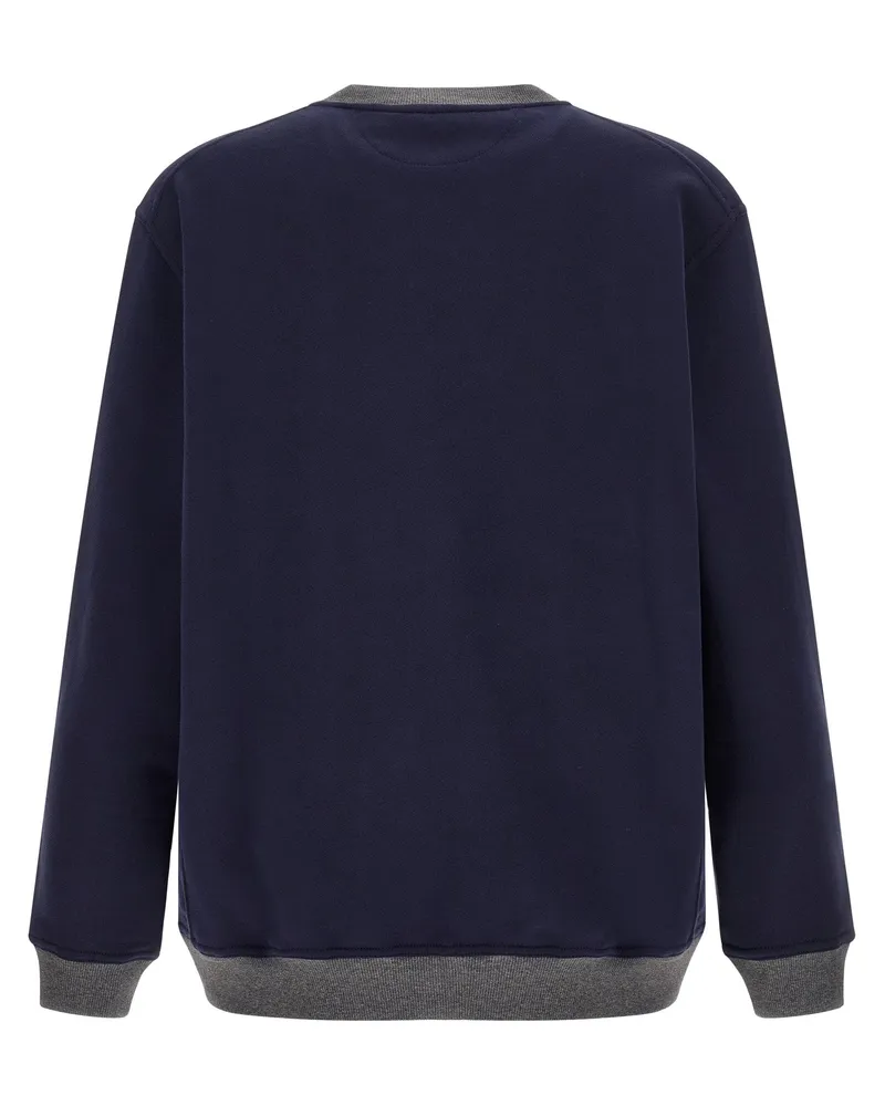 Brunello Cucinelli Men Blue Cotton Sweatshirt Clothing Navy