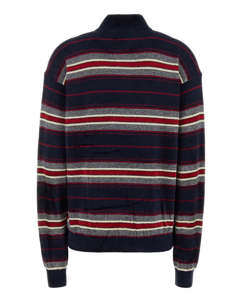 Miu Miu Women's Embroidered Chenille Sweater Bleu Exterior: Viscose Nylon Maglieria Navy