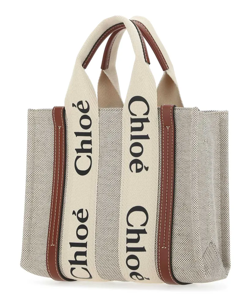 Chloé Women's Multicolor Fabric Small Woody Shopping Bag 90u Exterior: Leather Borse A Mano Multicolor