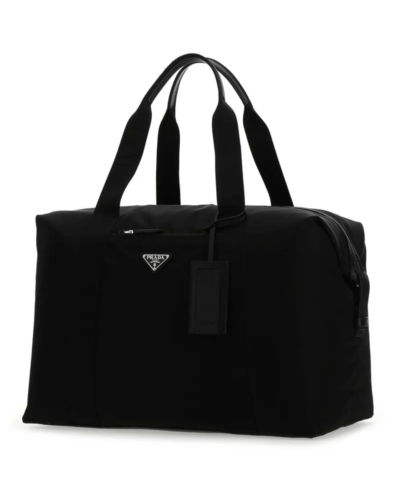 Prada Men's Black Nylon Travel Bag Nero Poliammidericiclata-Vitello Borse A Mano Black