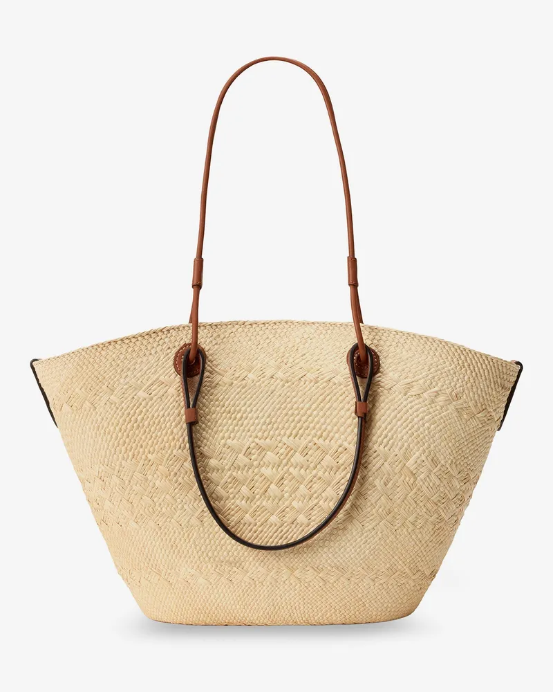 Loewe Women's Shoulder Bag Paulas Ibiza Raffia-Leather Beige Raffia/leather Beige