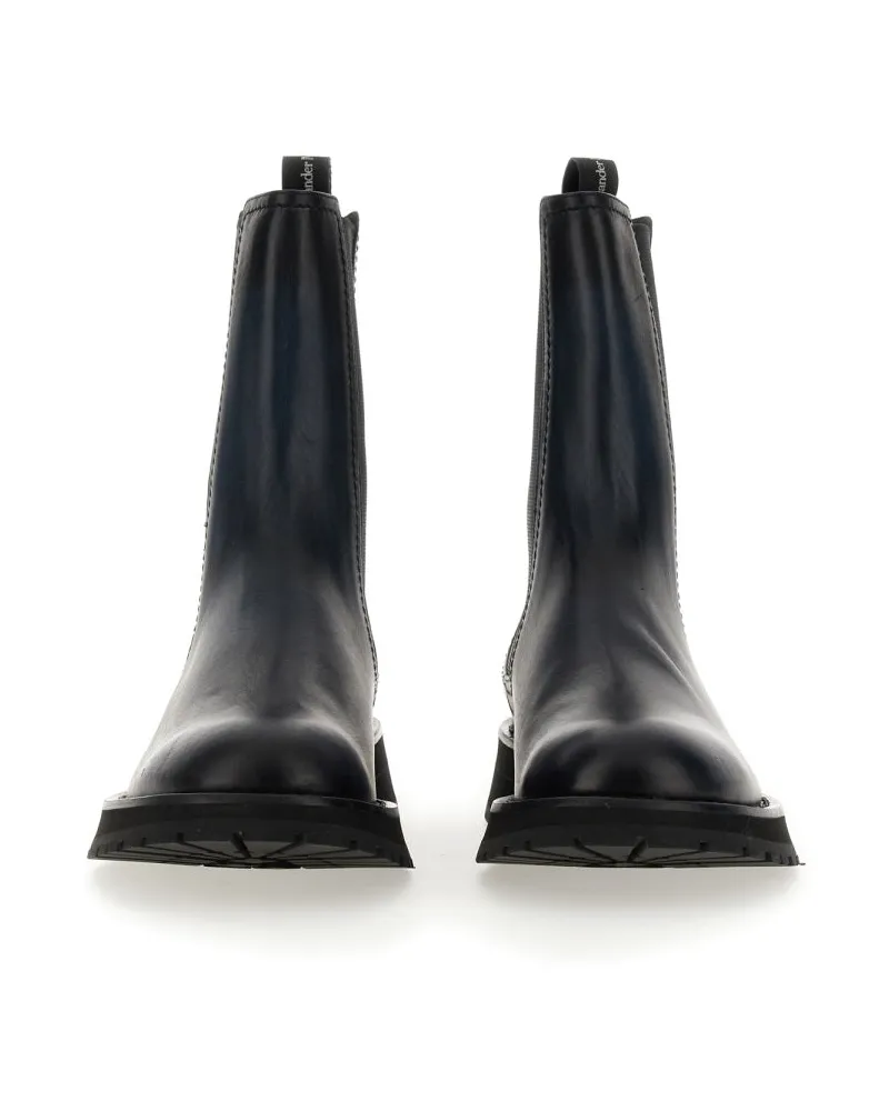 Alexander McQueen Leather Boot — Gray Gray
