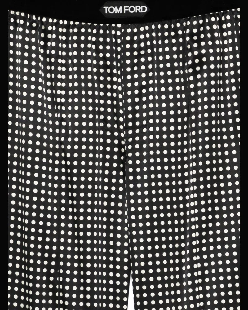 Tom Ford Men's Trousers Silk Black-Cream Black