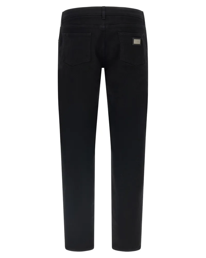 Dolce & Gabbana Logo Plaque Jeans — Black Black