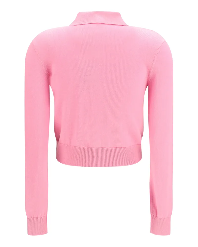 Self-Portrait Women Floral Embroidered Knit Cardigan Pink Wool Ovis Aries Sweater Pink
