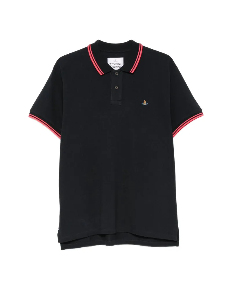 Vivienne Westwood Signature Orb Embroidered Polo Shirt — Navy Navy