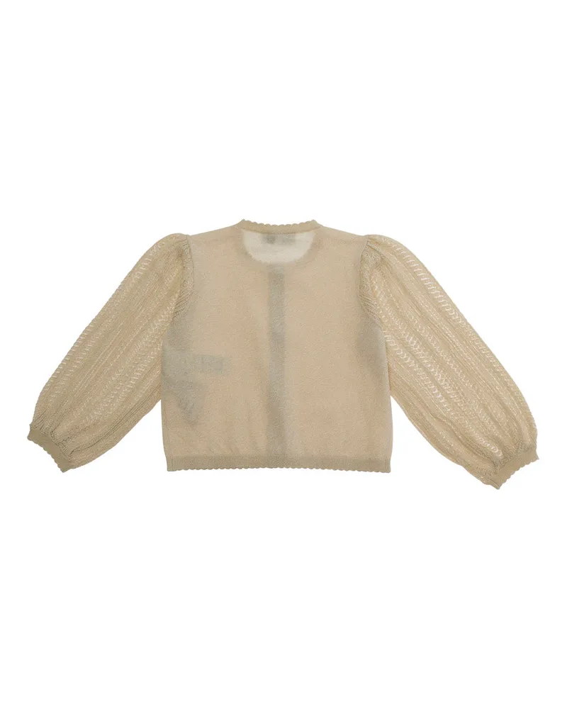 Emporio Armani Unisex Cardigan Beige Blend Wool Viscose Tops Top Beige