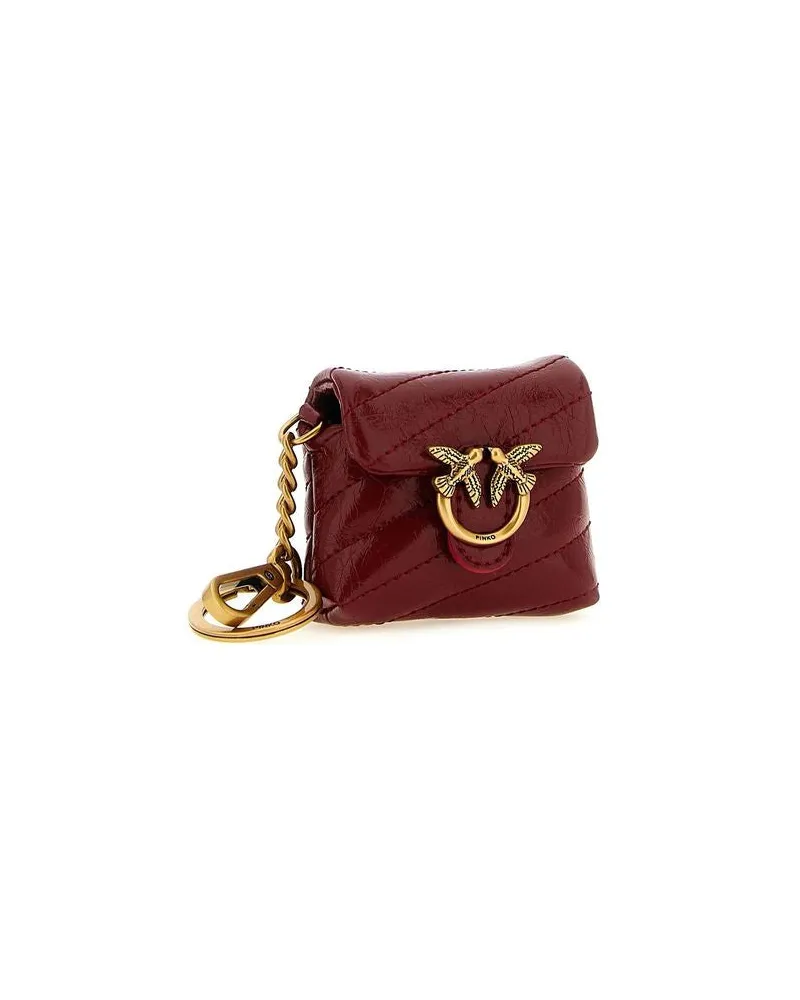 Pinko Women's Airpods Case Red Lamb Leather Accessories Other Red