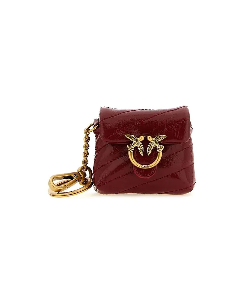 Pinko Women's Airpods Case Red Lamb Leather Accessories Other Red
