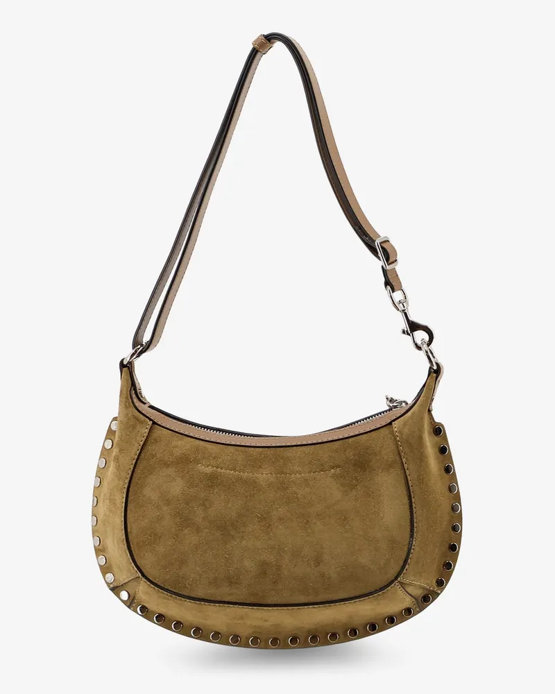 Isabel Marant Women's Shoulder Bag Oskan Moon Suede Brown Leather Brown