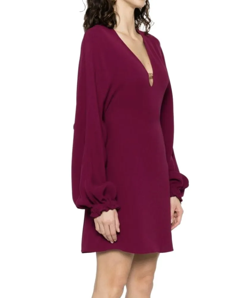 Fendi Women's Purple Silk Casual Dress Burgundy