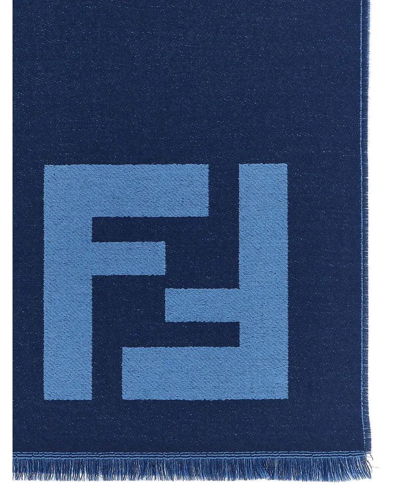 Fendi FF Macro Jacquard Scarf — Navy Navy