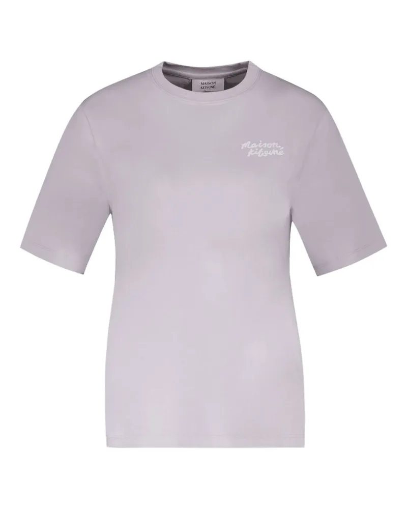 Kitsuné Women's Handwriting T-Shirt -  Cotton Purple Concept-Store Ready-To-Wear Purple