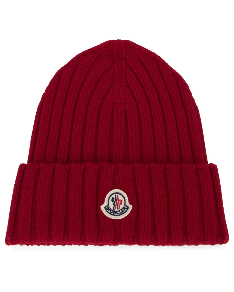 Moncler Women's Wool Beret Bordeaux Virgin Hat Red