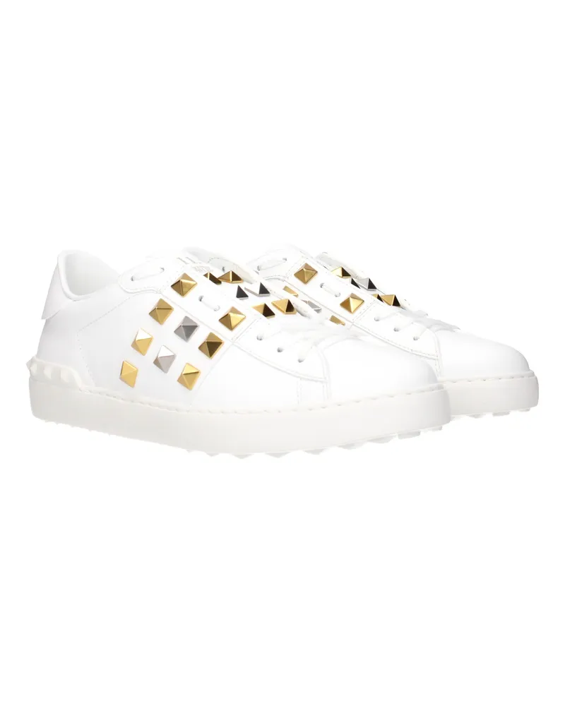 Valentino Garavani Men's White Leather Low Top Sneakers White