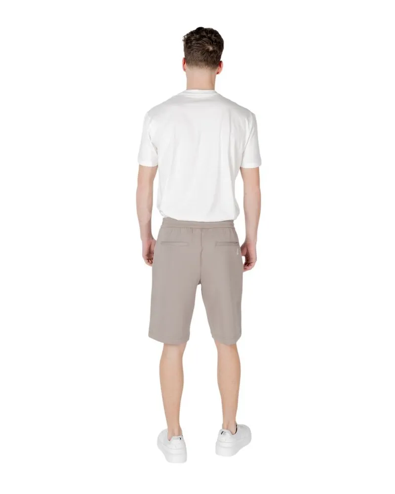 Armani Exchange Cotton Blend Bermuda Shorts — Brown Brown