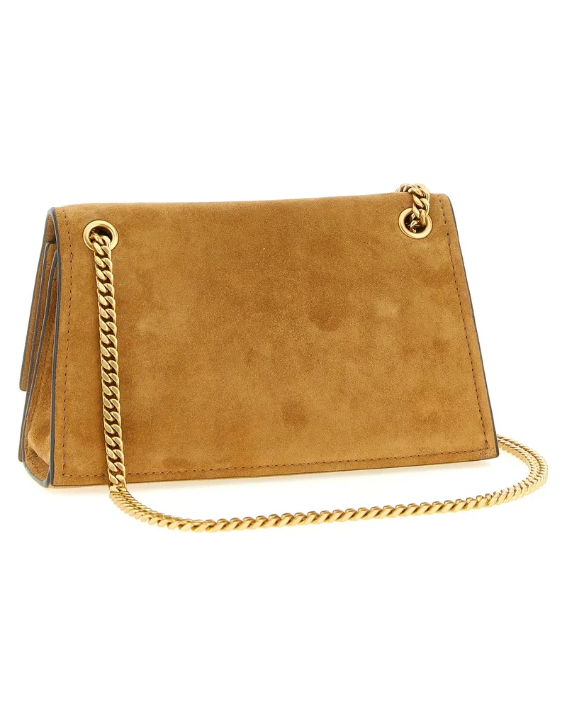 Tory Burch Suede Turnlock Shoulder Bag — Cognac Cognac