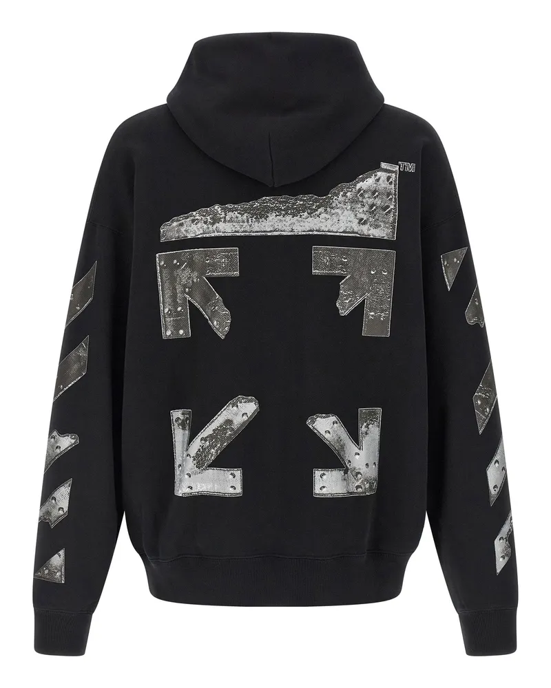 OFF-WHITE Metal Arrow Skate Print Hoodie — Black Black