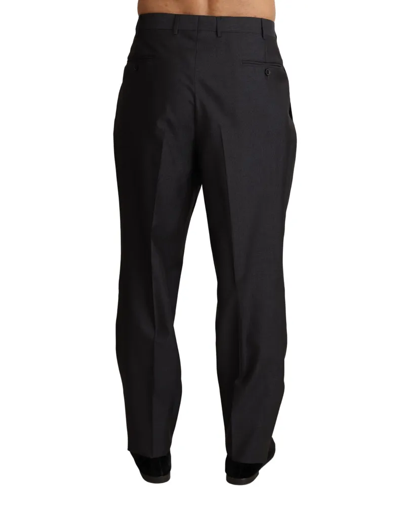 Dolce & Gabbana Men's Wool-Silk Blend Formal Trousers Gray Gray