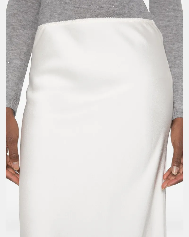Fabiana Filippi Satin Flared Skirt — White White