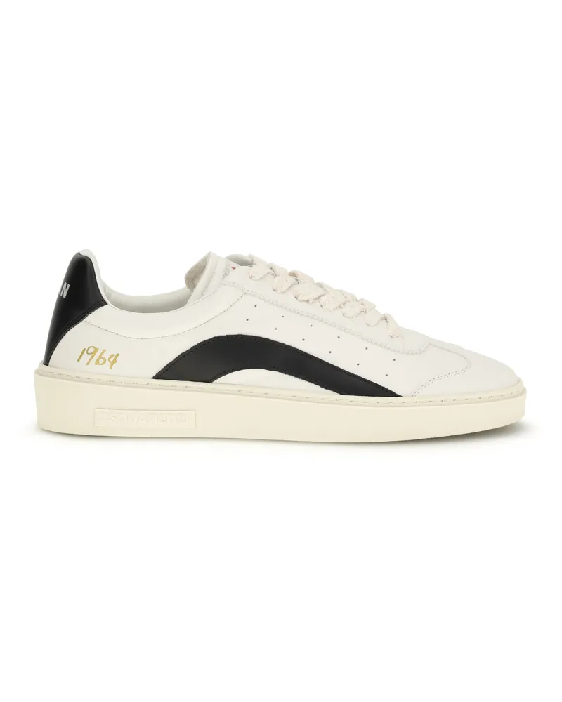 Dsquared2 Men's Sneakers Rider White-Black Calf Leather Trainers White/black White