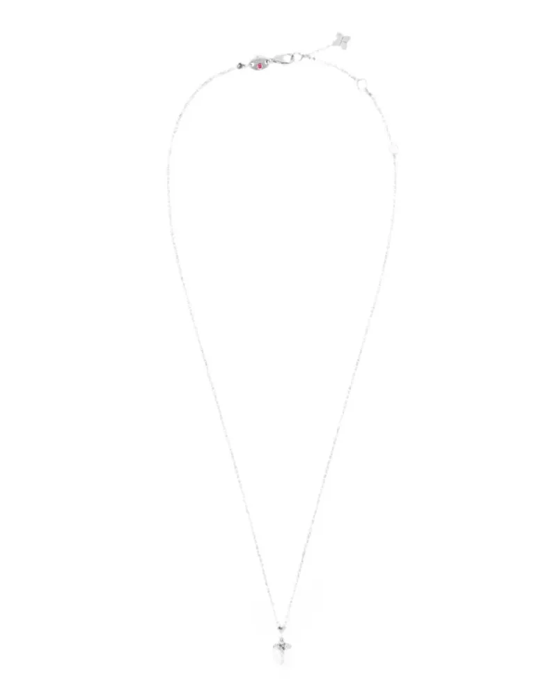 Roberto Coin Women's 18kt White Gold Diamonds Necklace Ss26 W Silver