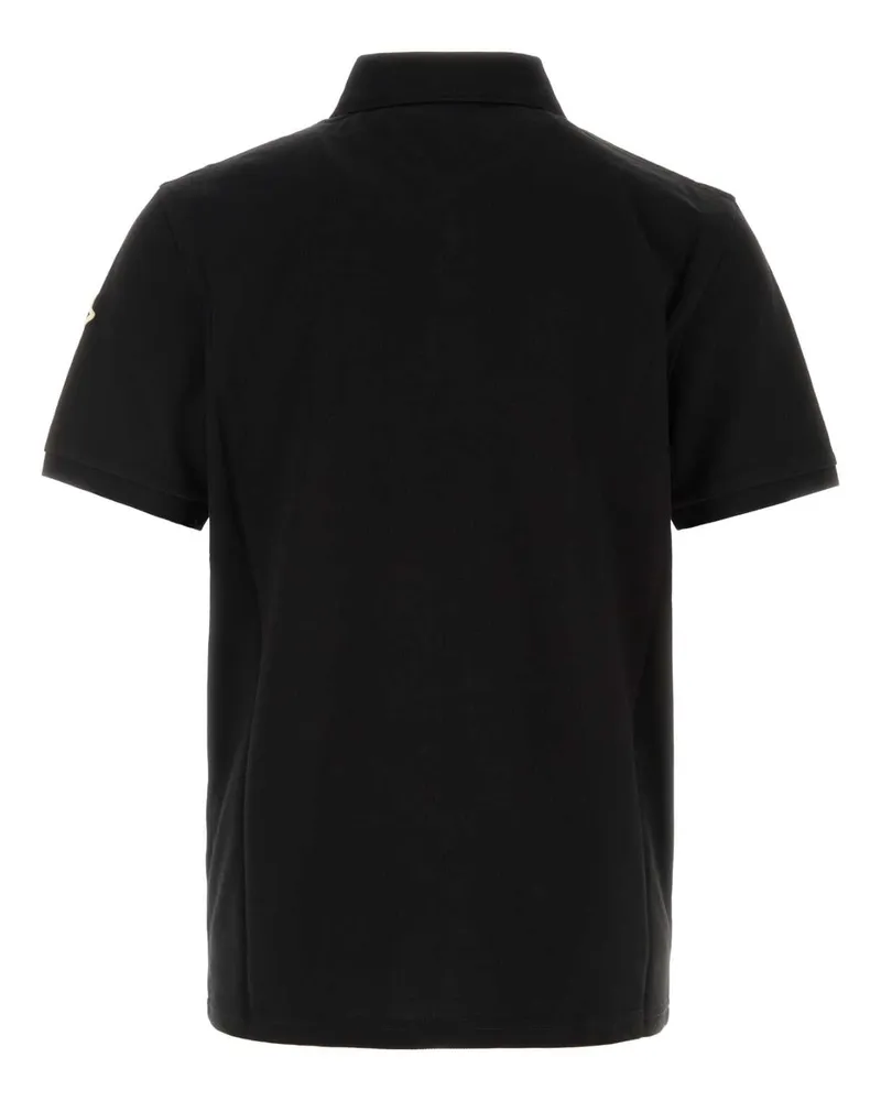 Moncler Men's Black Piquet Polo Shirt Exterior: Cotton T-shirts And Polos Black