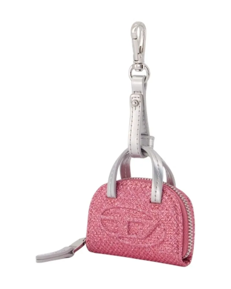 Diesel Women's 1dr Dome Charm Synthetic Leather Pink Faux Accessories Charms Pink