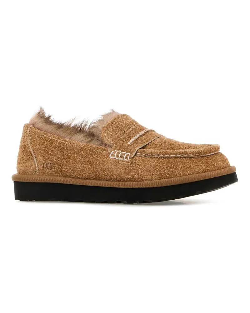 UGG Women's Camel Suede Ellis Loafers Chestnut Mocassini Chestnut