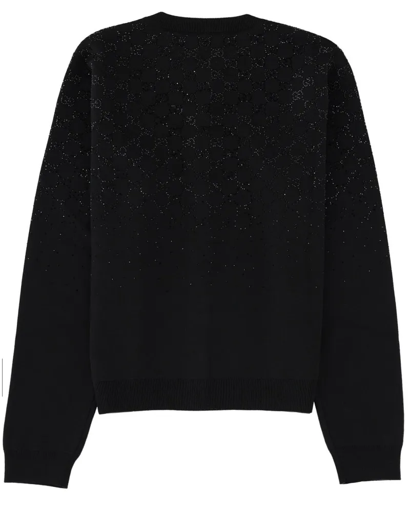 Gucci Crystal-Embellished Wool Cardigan — Black Black